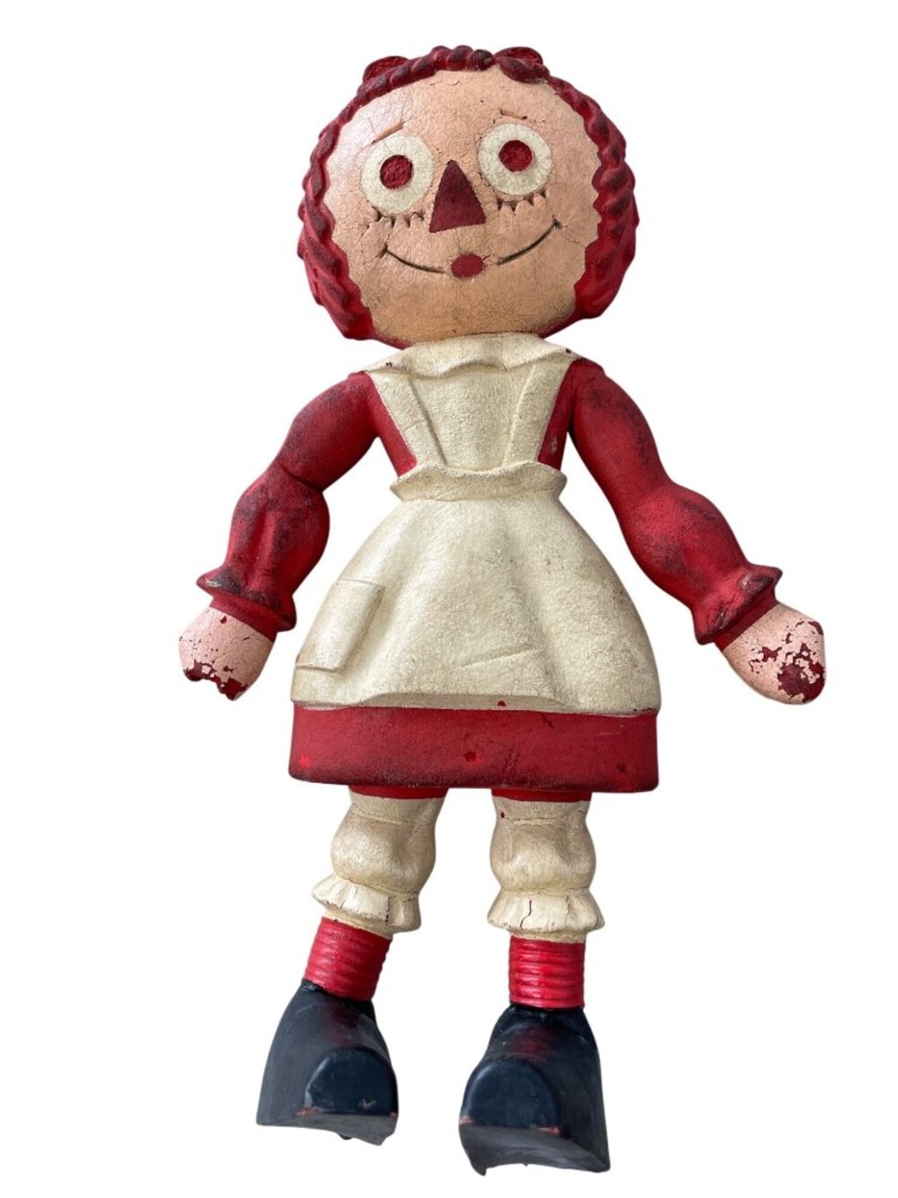 Vintage 60s Bobbs Merrill Co. Raggedy Ann Rubber Doll Red White Toy Collectible